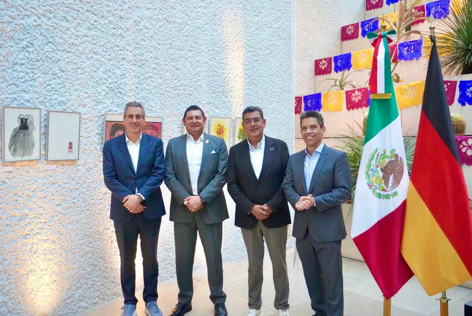 Sergio Salomón, Alejandro Armenta y Pepe Chedraui promueven cooperación comercial con Volkswagen en el marco de ‘Invest Puebla