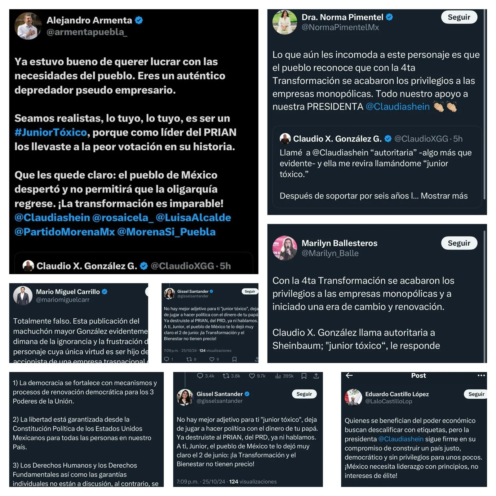 El gobernador electo y legisladores poblanos respaldan a la presidenta Sheinbaum, ante ataques de Claudio X. González
