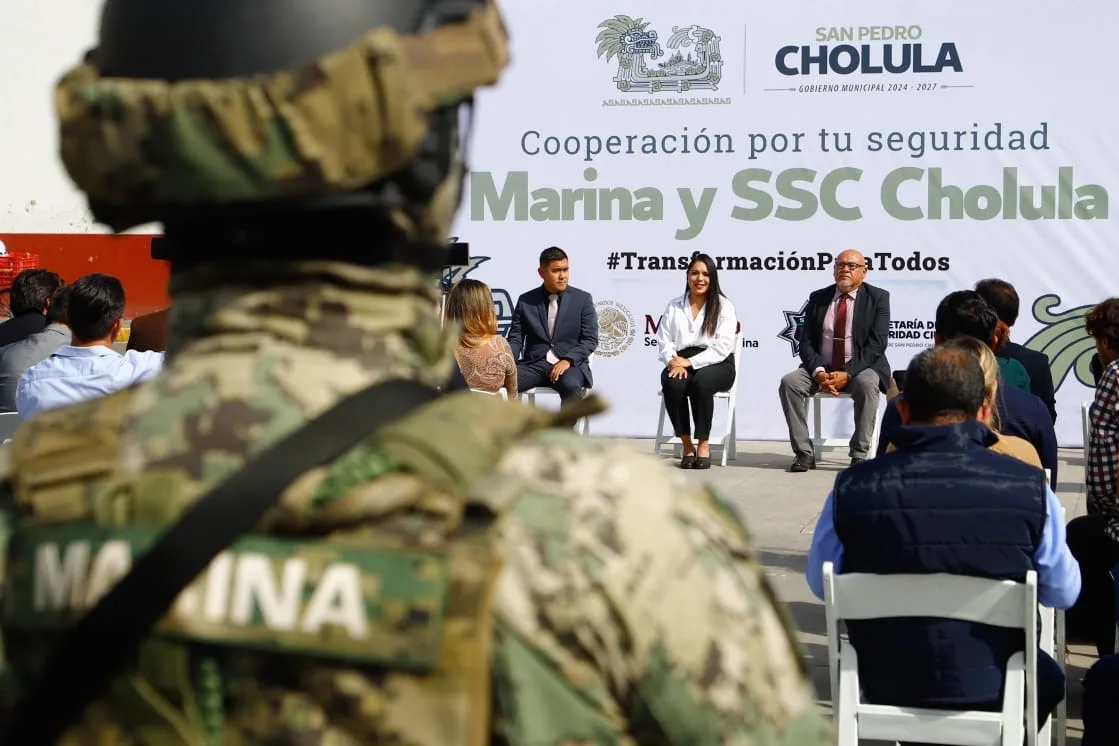 Marina, en coordinación con la Policía de San Pedro Cholula reforzarán acciones de Seguridad