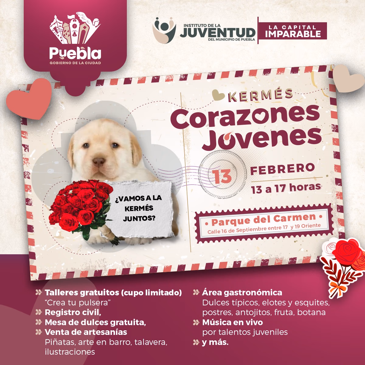 Instituto de la Juventud de Puebla realizará la kermés “Corazones Jóvenes”