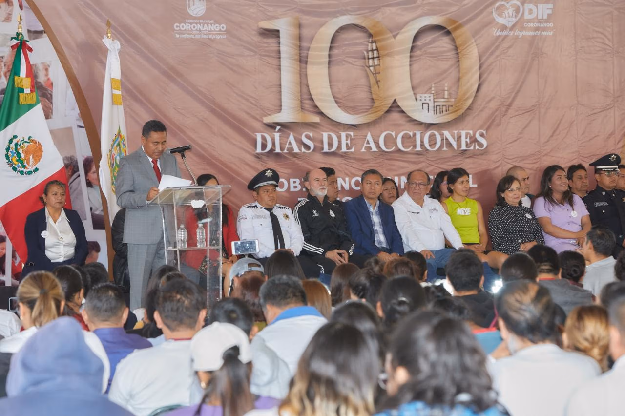 Armando Aguirre rinde informe de 100 días de gobierno en Coronango