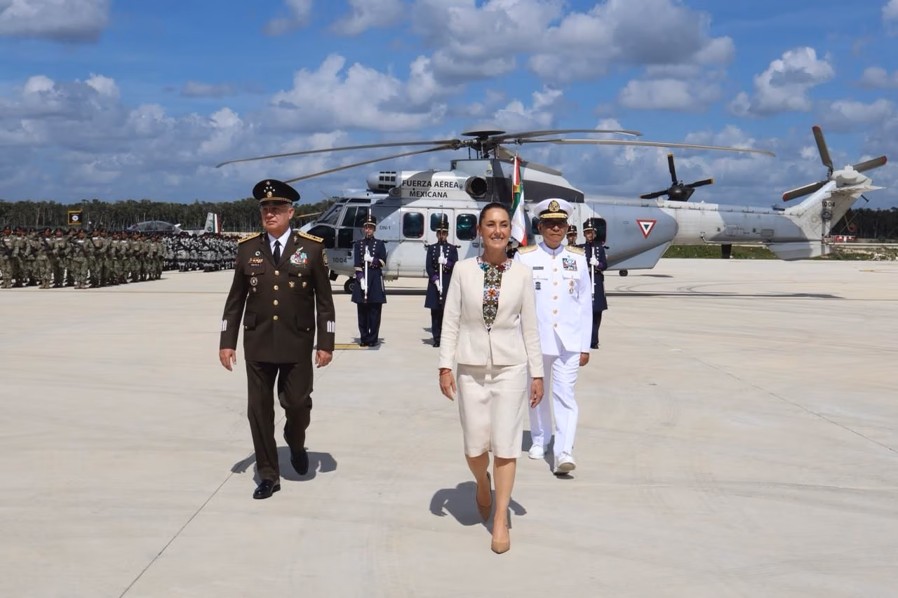 Sheinbaum inaugura Base Aérea Militar en Tulum y reconoce labor de la Fuerza Aérea Mexicana