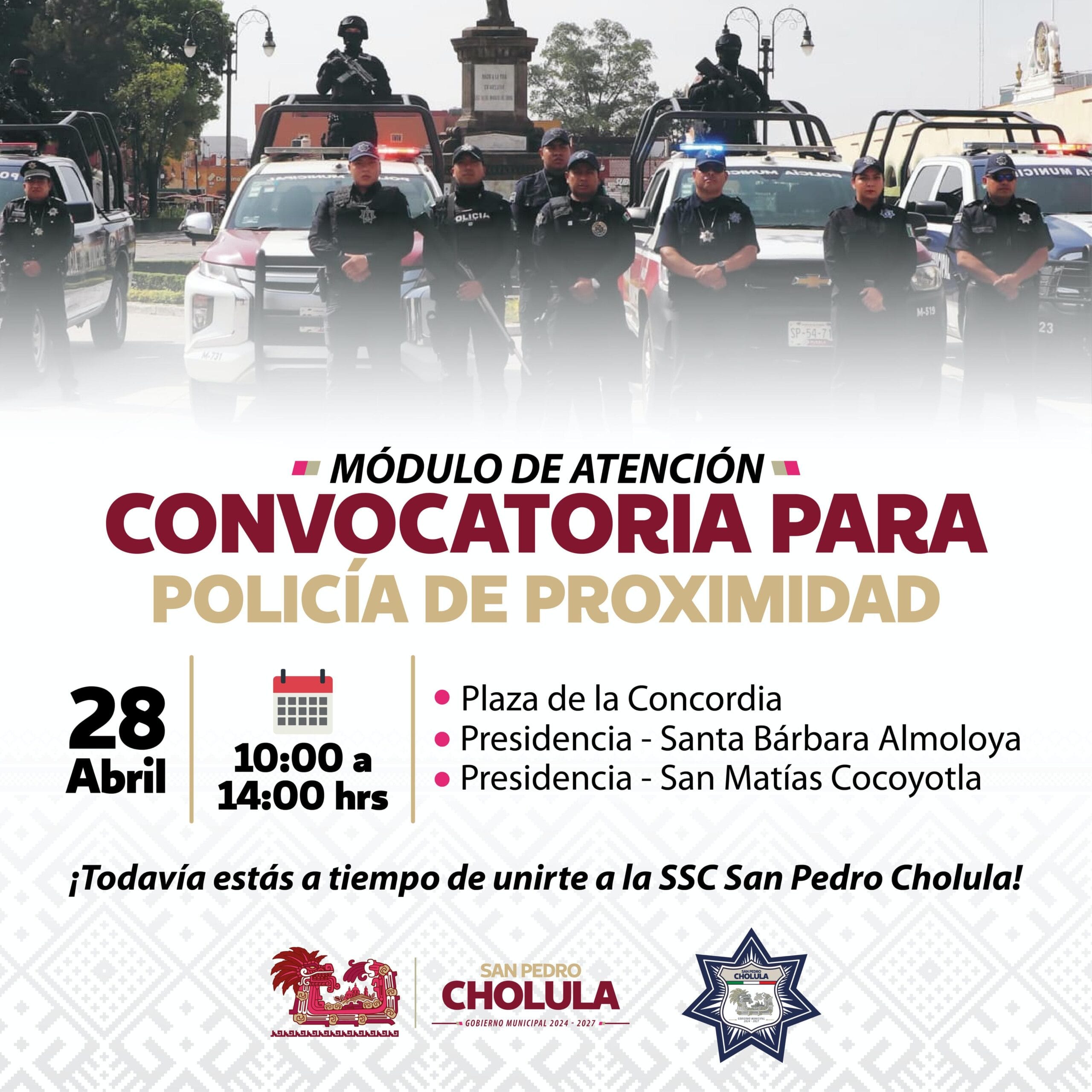 San Pedro Cholula abre módulos de reclutamiento para nuevos policías