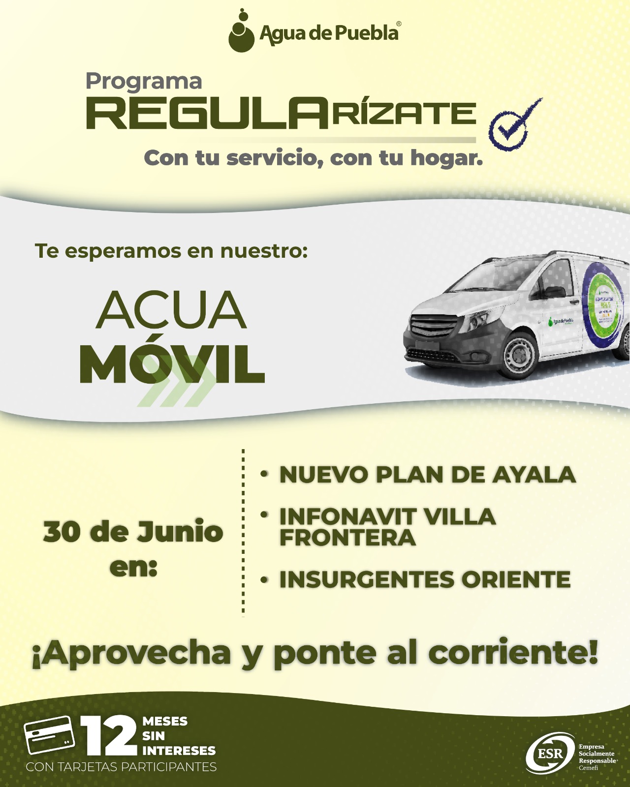 Última oportunidad: este 30 de junio vence el programa “Regularízate” de Agua de Puebla