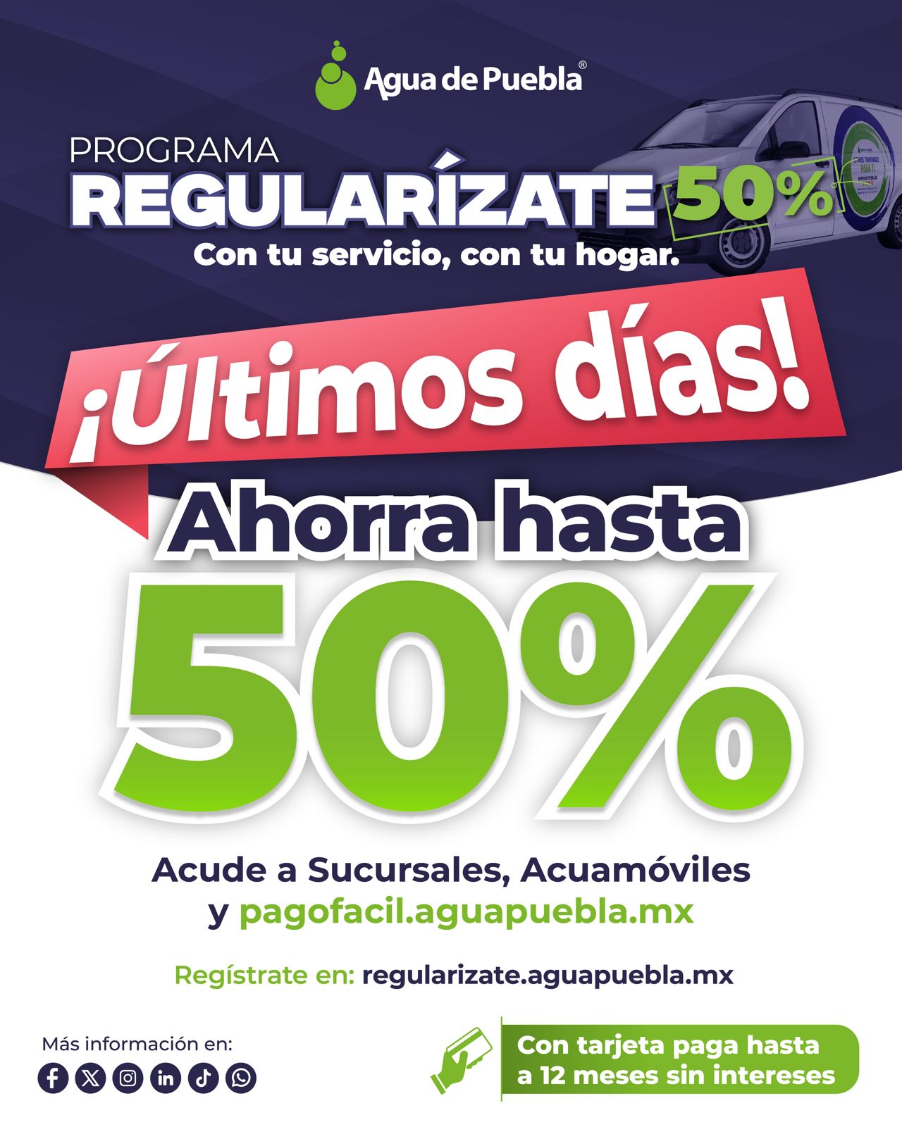 Últimos días para liquidar tu adeudo de agua con ahorros del 50%