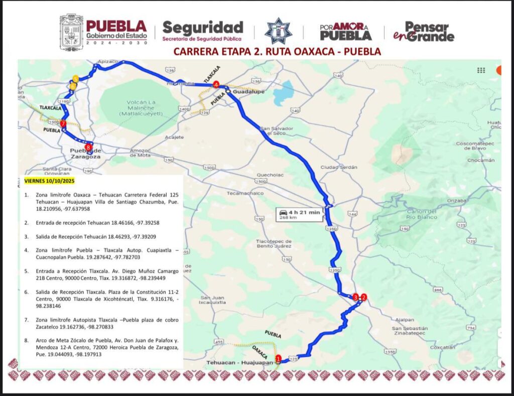 mapa carrera - AG Medios Noticias de Puebla