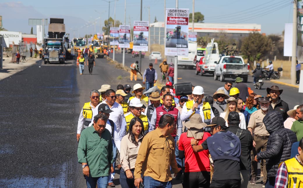 Supervisa Armenta rehabilitación del bulevar Valsequillo; obra clave para movilidad, turismo y periferia sur de Puebla