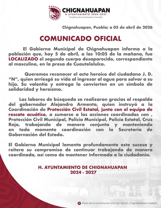 comunicado chignahuapan - AG Medios Noticias de Puebla