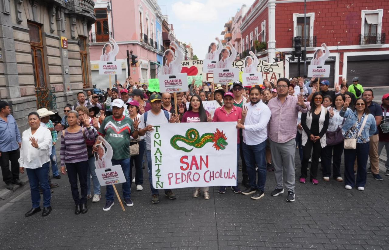 Tonantzin Fernández respalda a Sheinbaum durante acto en Puebla