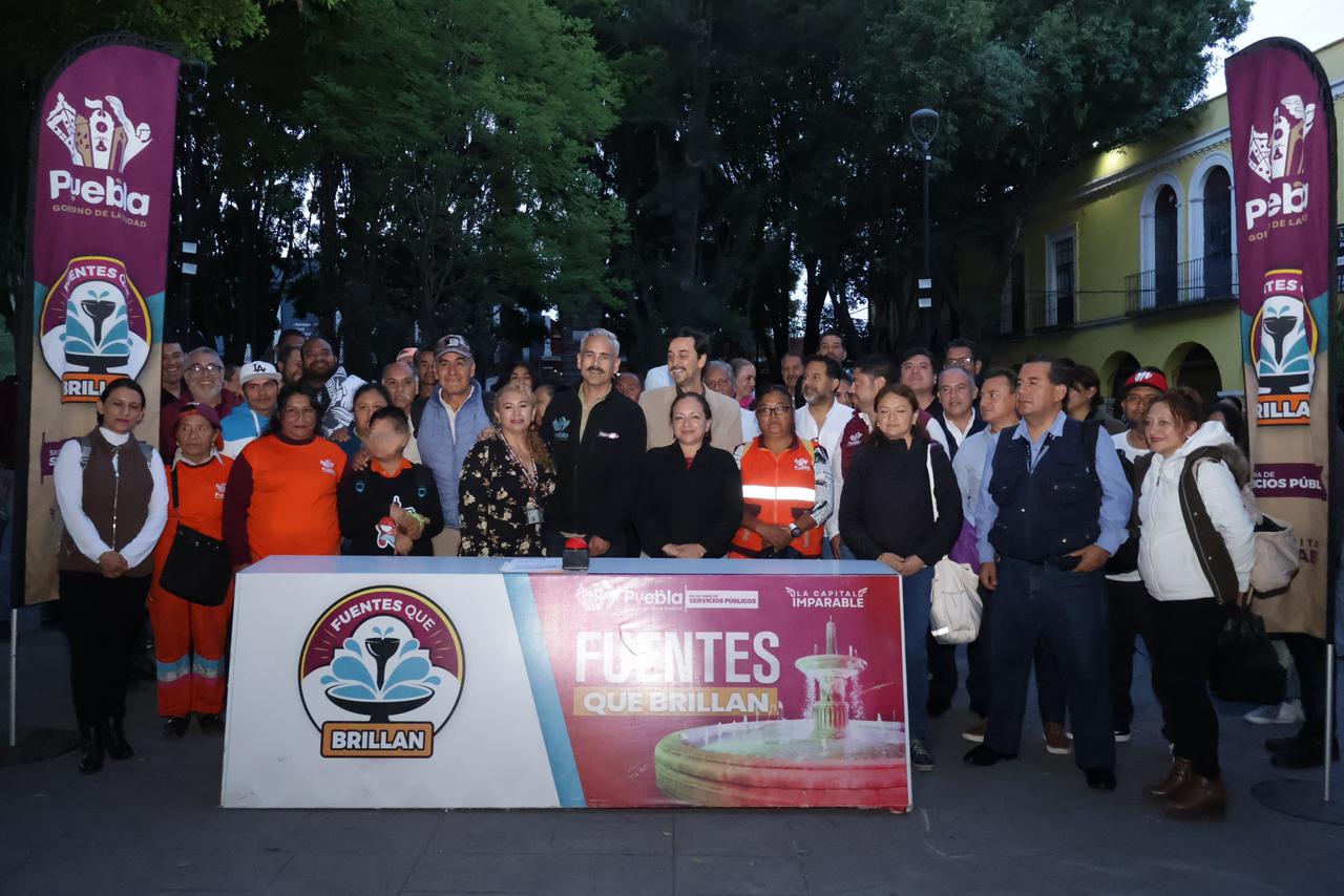 Pepe Chedraui rehabilita la Fuente Álvaro Obregón y fortalece la imagen urbana de Puebla