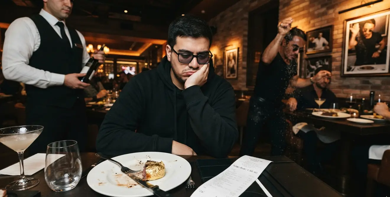 Pagó una fortuna por un filete con oro en el restaurante de Salt Bae y lo que descubrió al final lo dejó frío