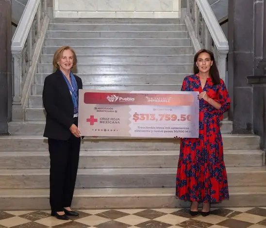Ayuntamiento de Puebla entrega más de 313 mil pesos a la Cruz Roja