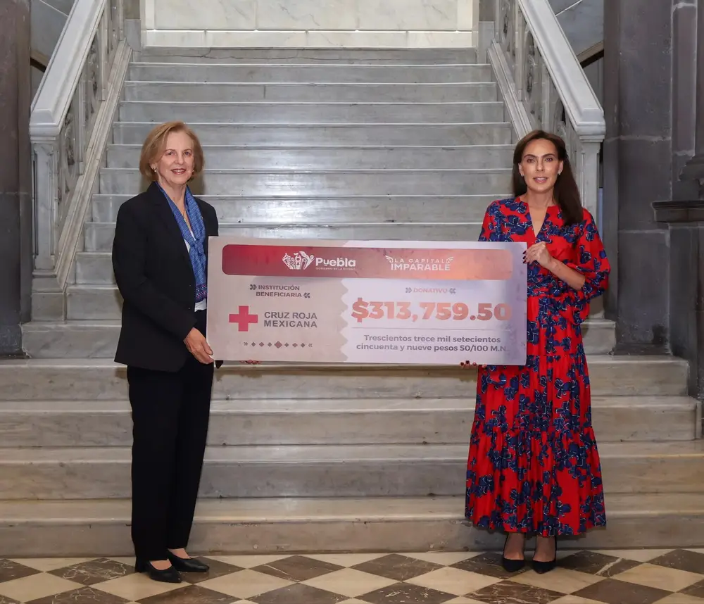 Ayuntamiento de Puebla entrega más de 313 mil pesos a la Cruz Roja