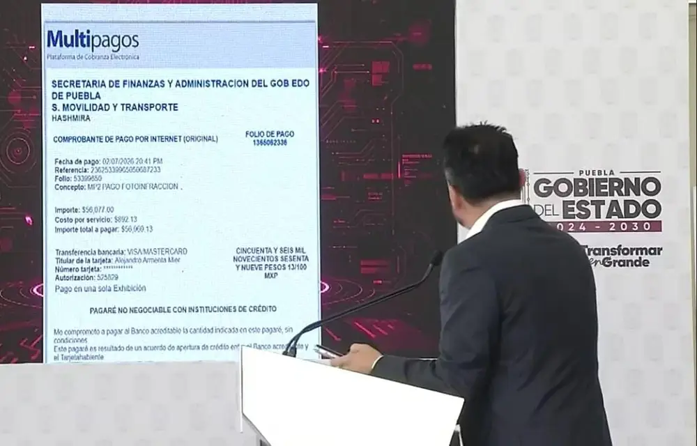 Armenta pagó 56 mil 969 pesos por fotomultas de camioneta oficial; adeudos venían desde 2024