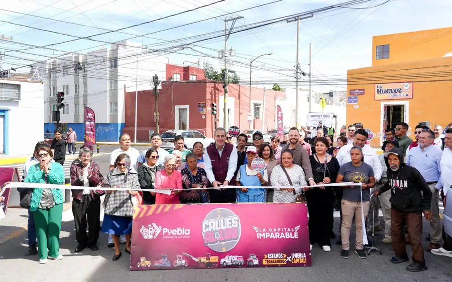 Rehabilita Ayuntamiento 1.4 kilómetros de la 14 Sur-Norte en Puebla