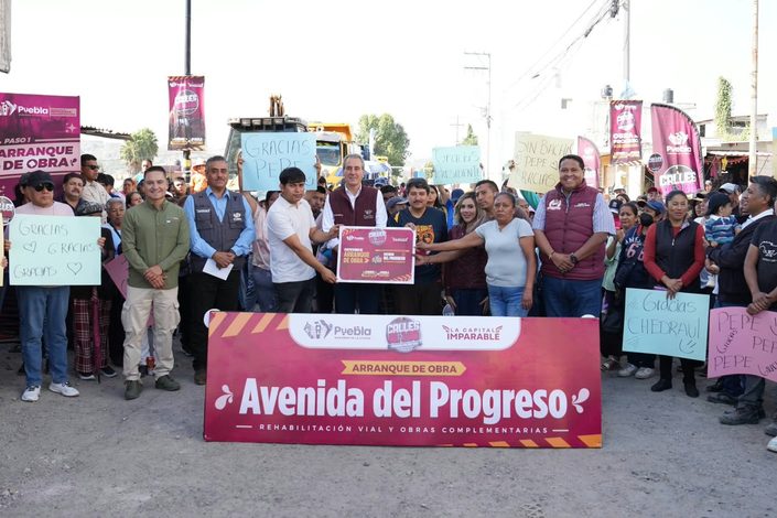 Arrancan obras en avenida del Progreso; rehabilitarán 3 mil 330 m² en Totimehuacan